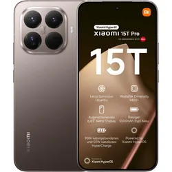 Xiaomi 15T Pro (1000 GB, Mocha Gold, 6.83", Dual SIM, 5G), Smartphone, Gold