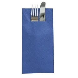 Mank Besteckservietten Tissue Deluxe in Royalblau, 40 x 40 cm, 1/8 Falz, 75 Stück - Bestecktaschen