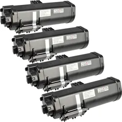4 Kompatible Toner ersetzt Kyocera TK-1270 Multipack schwarz