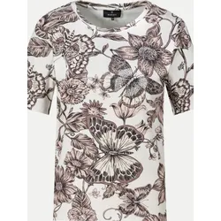 T-Shirt mit Blumen-Muster Weiß 38