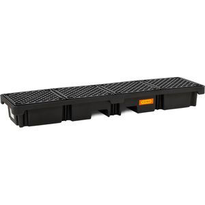 CEMO Auffangwanne 220/4e, 11273, aus Polyethylen, 245 x 66cm, Polyethylen-Gitterrost, unterfahrbar, 215 Liter