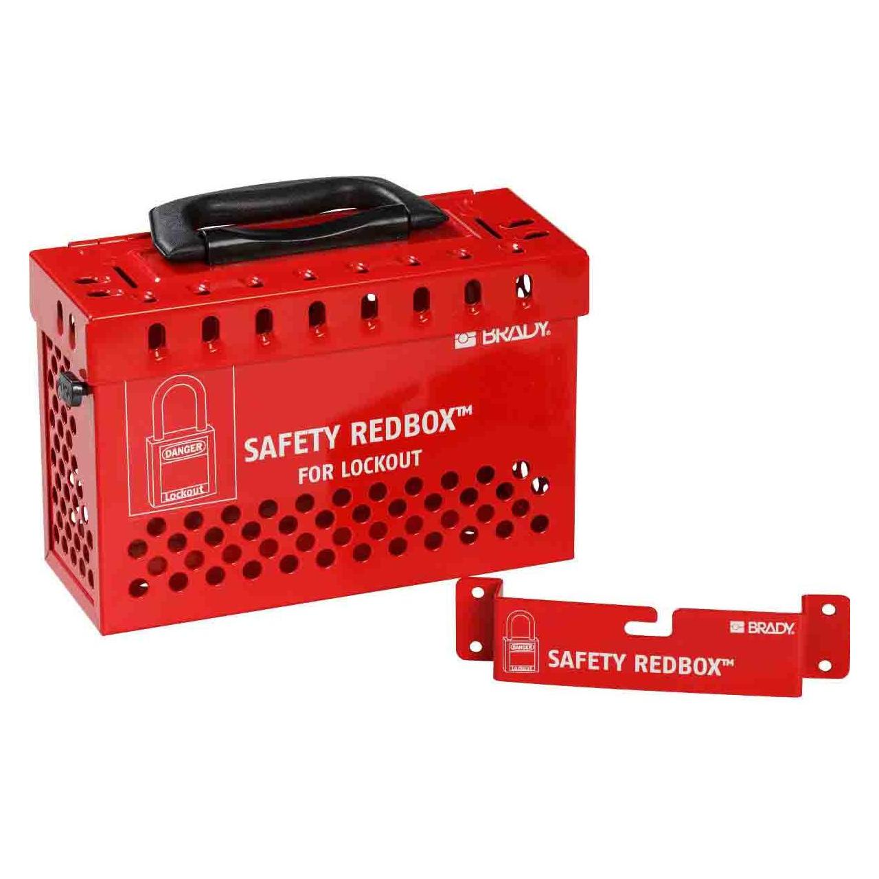 Brady transportable Gruppenverschlusskasten LockBox, Rot, 24 x 17 x 10cm, mit Schnell-Lösesystem, t (145579)