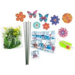 Diamond Painting-Set Blumen & Schmetterlinge zum Nachlegen 14tlg.