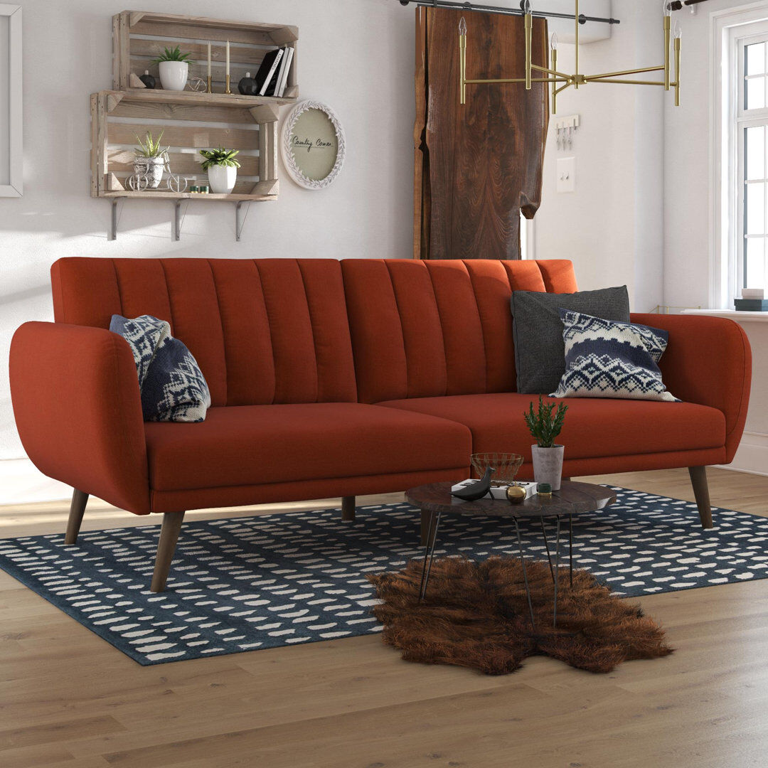 Mercury Gaugain 3 Seater Sofa Bed Orange 80cm H X 207cm W X 88cm D