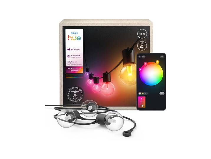 PHILIPS HUE LED-Lichterkette Festavia Globe Outdoor 14 m CH , bunt, Gesamtlänge 14m, Lichterketten, LED-Lichterkette