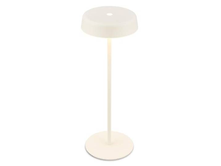 BRILONER - LED Tischlampe kabellos IP44 mit Touch, dimmbar, warmweißes Licht, Nachttischlampe, Leselampe, LED Lampe, Campinglampe, Tischleuchte, Akkulampe, Outdoor Lampe, 13x36,5 cm, Altweiß