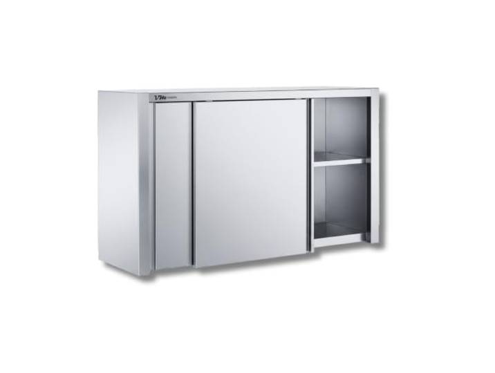 VM Europa - Wandhängeschrank - Maße 120 x 40 cm - Mit Schiebetüren - Edelstahl AISI 430 - Gastro Hängeschrank Edelstahlschrank Küchenmöbel Wandschrank Gastroküche Aufbewahrung