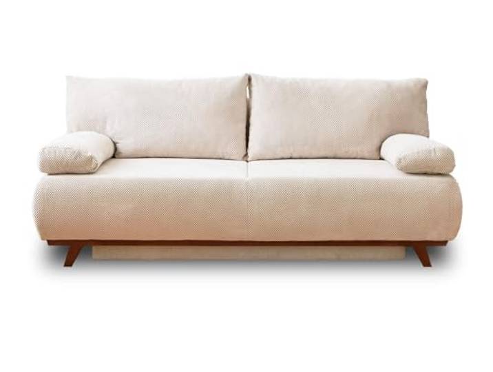 Best Möbel Cristal - 3-Sitzer Sofa - Schlaffunktion und Bettkasten - aus Strukturiertem Samt Beige