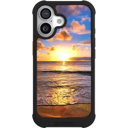 Nivocase Hülle für Apple iPhone 17 Stossfeste Handyhülle NIVOmax Case Schwarz Meer Sonnenuntergang Strand (Apple iPhone 17), Smartphone Hülle, Schwarz