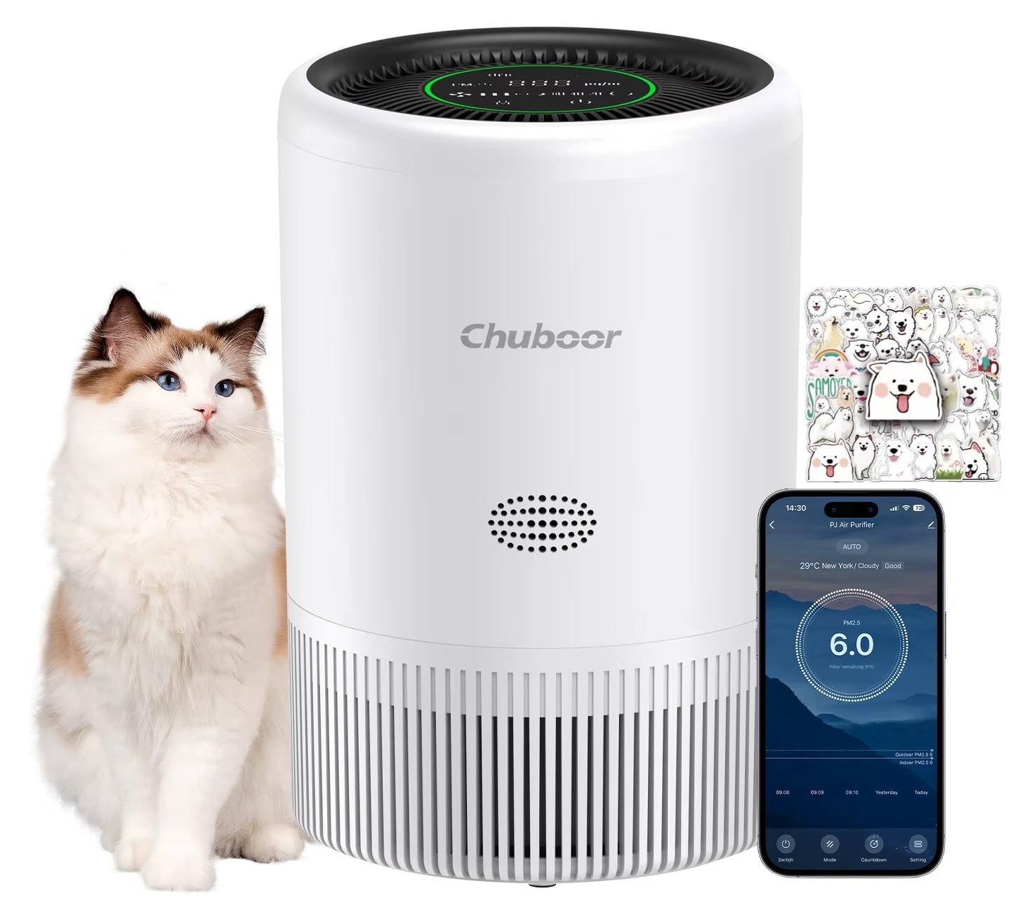 Luftreiniger - PJ08 - WLAN-App- und Alexa-Steuerung - H13-HEPA-Filter - PM2,5-Monitor - Für 31-40 m² - ≤25 dB - 25 W