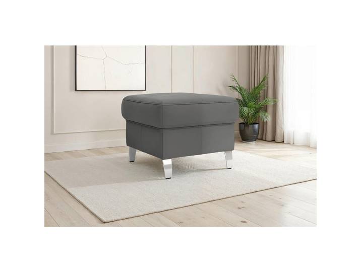 Sit & More Hocker Arngast E, Mokka, Metall, Echtleder, Nappaleder, quadratisch, 58x48x58 cm, Wohnzimmer, Hocker, Sitzhocker