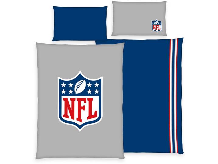 Wendebettwäsche NFL NFL , bunt, B/L: 135cm x 200cm, 1 Stk., 1 Stk., Renforcé, B/L: 80cm x 80cm, 2 Stk., Renforcé, Obermaterial: 100% Baumwolle, Bettwäsche, Wendebettwäsche, mit coolem Super Bowl Motiv, American Football