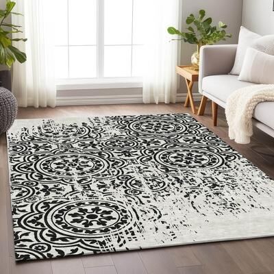 Addison Rugs Premium Washable Super Soft Vanishing Medallion Mayfield Rug
