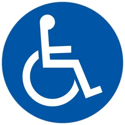 Exacompta 67113E Hinweisschild PP, nicht selbstklebend, Parkplatz für Menschen mit Behinderungen/Schwerbehindertenausweis 30 cm - Blau
