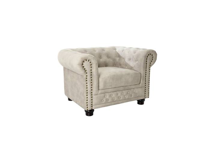 Design Sessel „New Chesterfield“ mit Samtbezug - Champagne Invicta Interiors