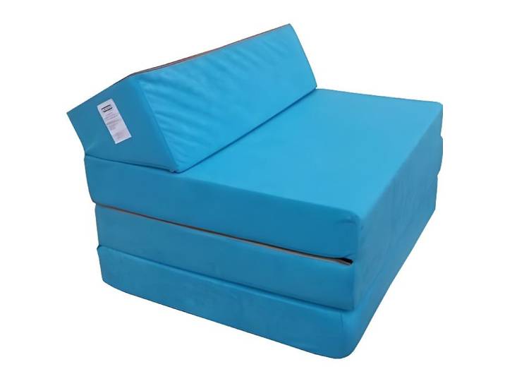 Matelas pliant 200x70x10 cm pour adultes et enfants - Natalia Spzoo - Bleu - Mousse Polyurethane - Hypoallergénique