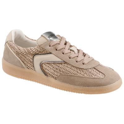 Sneaker VERBENAS "SOUND TROPIC", Damen, Gr. 39, Synthetik Textil, taupe kombiniert, Leder, Synthetik, Textil, Flechtoptik, kontrastfarbene Details, Basic, Schuhe Sneaker, Retrosneaker, Schnürer, Freizeitschuh mit Flechtbesatz