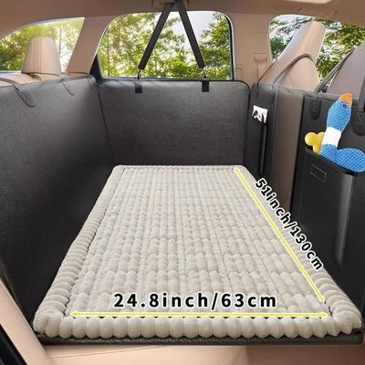 Uplift Essentials Universal Hard Bottom Dog Car Protector Heavy Duty Anti Slip & Anti Bite Travel Mat white