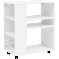 Beistellregal mit Rollen Weiss