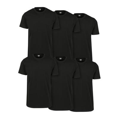 T-Shirt URBAN CLASSICS "Urban Classics Herren Basic Tee 6-Pack", Herren, Gr. XL, schwarz, 100% Baumwolle, unifarben, normal, Rundhals, Shirts T-Shirt