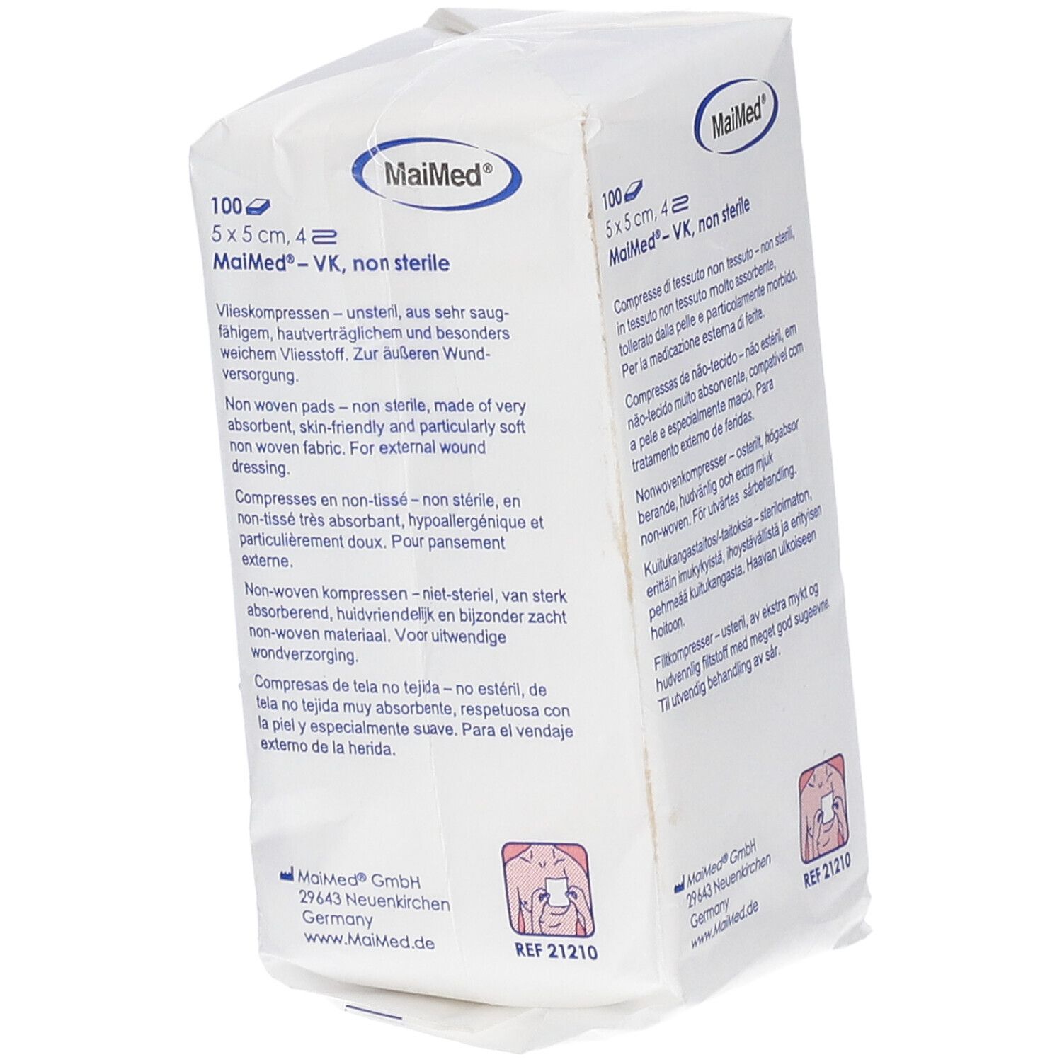 Vliesstoff-Kompressen unsteril 5x5 cm 4fach 100 St Kompressen
