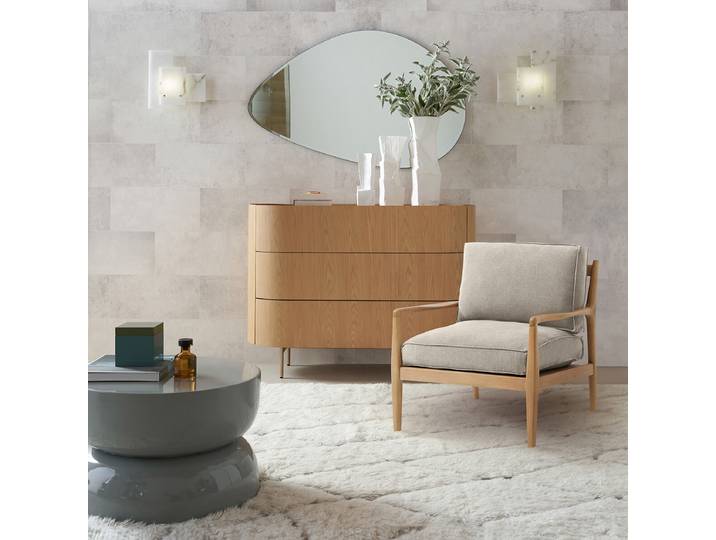 AM.PM Fauteuil chêne, plaqué et lin, DILMA Beige Lin