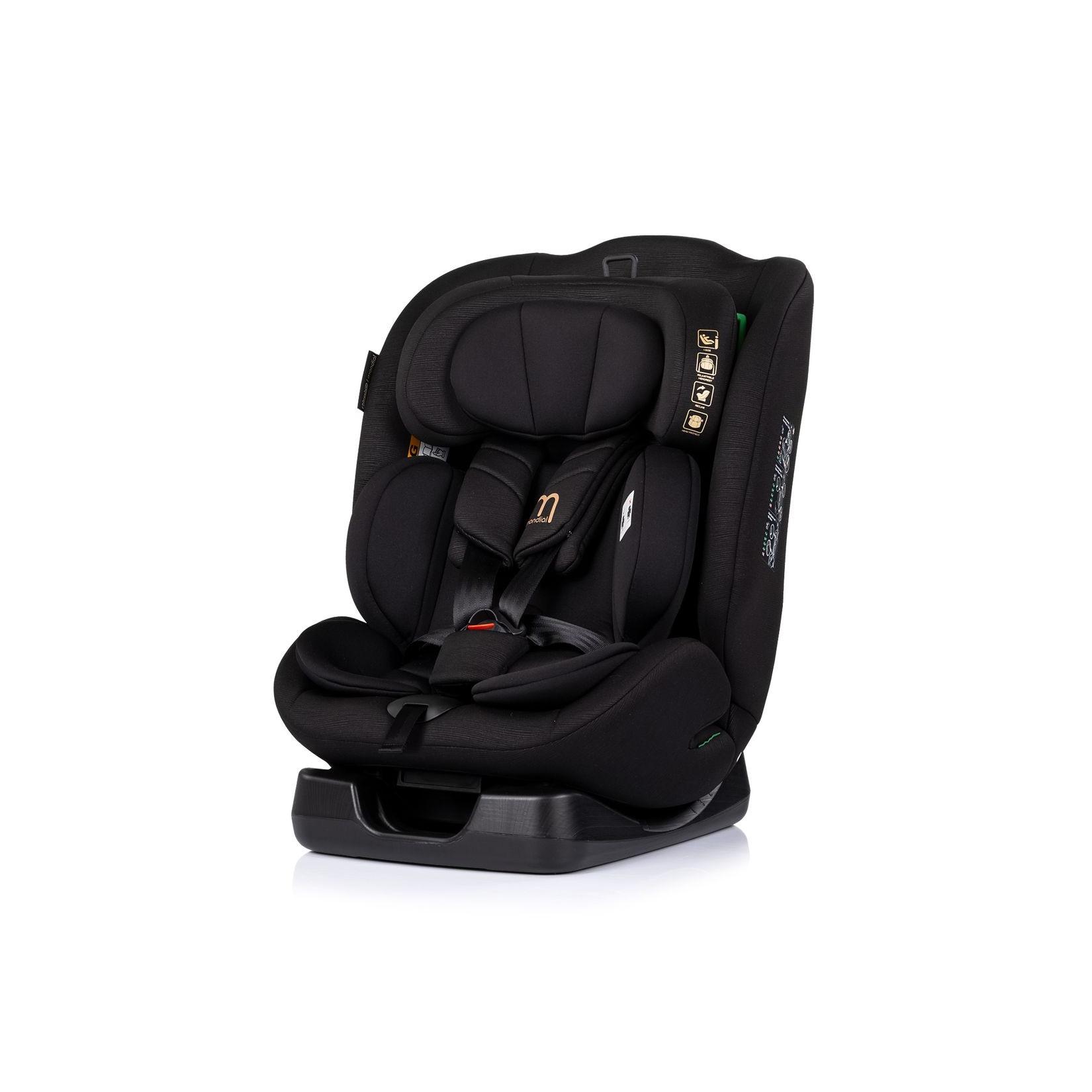 Chipolino Kindersitz Mondial i-Size (40-150cm) Liegeposition Kopfstütze Gurt schwarz