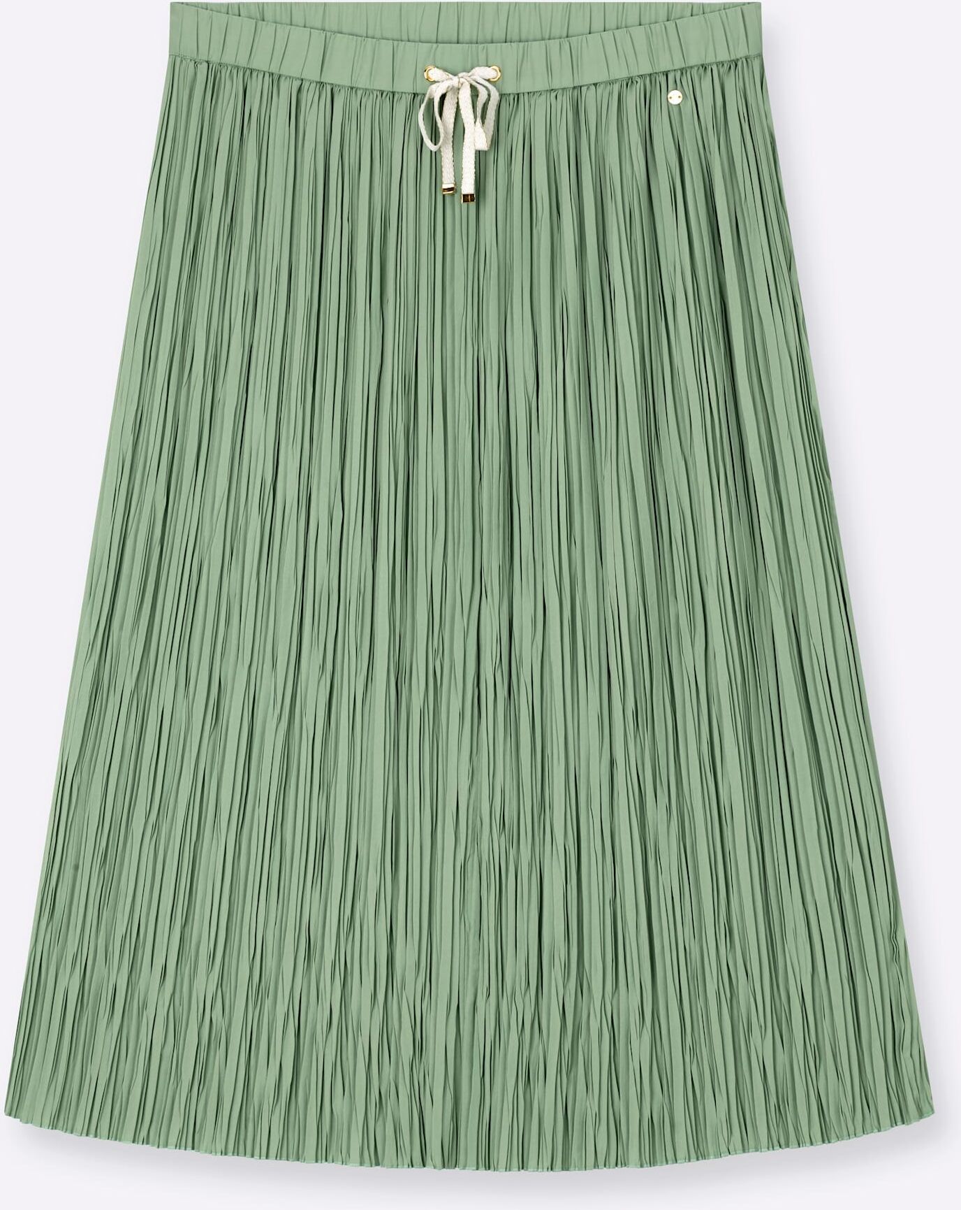 Plisseerock SHEEGO, Damen, Gr. 48, grün (eucalyptus), 100% Polyester, unifarben, lang, Röcke Plisseerock eucalyptus 48