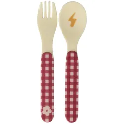 RICE Kinder Melamin Besteck Hero, Pink L:14 cm, B:3 cm, Höhe 1 cm