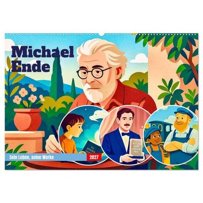 Michael Ende (Wandkalender 2027 DIN A2 quer), CALVENDO Monatskalender