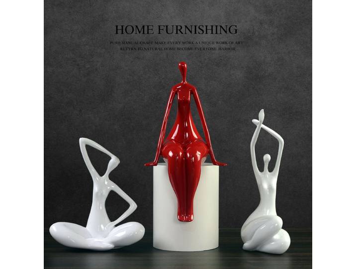 Figurines de femme mignonnes en résine, style nordique, pour le yoga, décorations de bureau, artisanat, figurines de bureau, articles de décoration pour la maison, accessoires