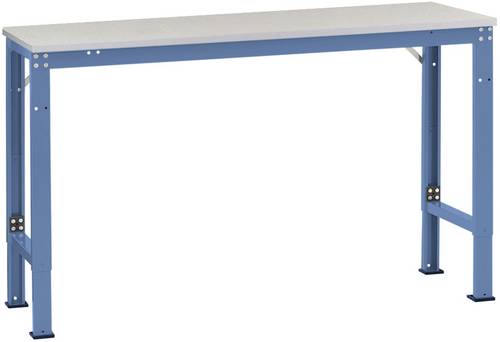 Manuflex AU7049.5007 Arbeits-Grundtisch UNIVERSAL Spezial mit PVC Dekorplatte, BxTxH = 1500x600x722-1022mm Brillantblau (RAL 5007)