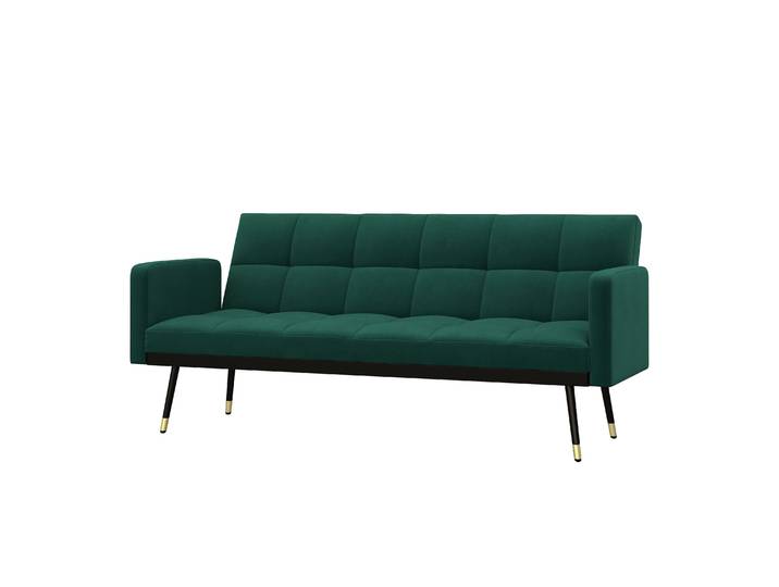 Schlafsofa Samt CALVIN dunkelgrün