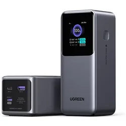 Ugreen Nexode (20000 mAh, 130 W, 72 Wh), Powerbank, Grau, Schwarz