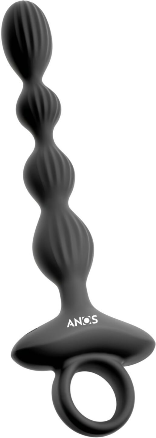 Anos - Dual Motor Anal Vibrator with Moving Beads (Black)