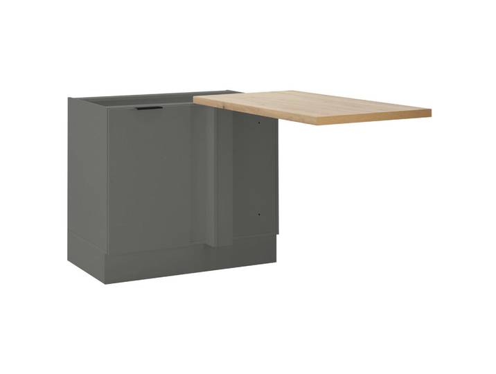 Xora Eckunterschrank Multan, Graphitfarben, 1 Fächer, einmalig seitenverkehrt montierbar, 110x90x60 cm, individuell planbar, Küchen, Küchenmöbel, Küchenschränke, Küchenunterschränke