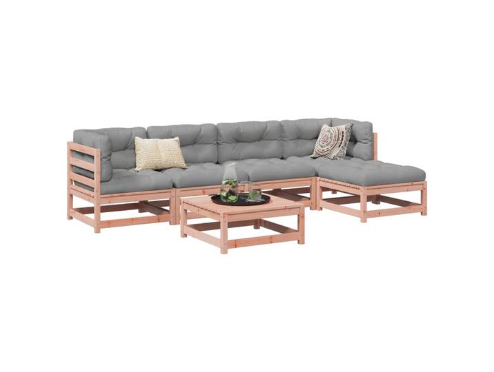vidaXL 6-tlg. Garten-Sofagarnitur Massivholz Douglasie
