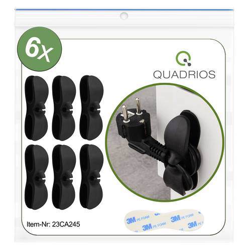 Quadrios 23CA245 Kabelhalter selbstklebend 23CA245 Schwarz 6St.
