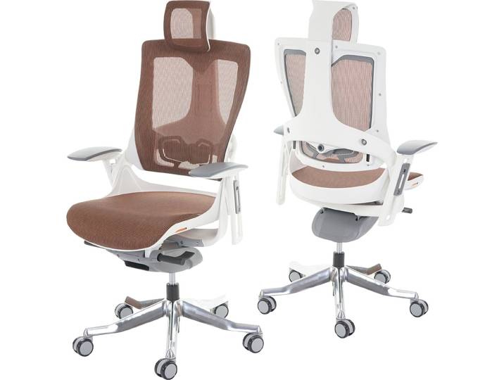 Bürostuhl MERRYFAIR Wau 2, Schreibtischstuhl Drehstuhl, Polster/Netz, ergonomisch mandarin