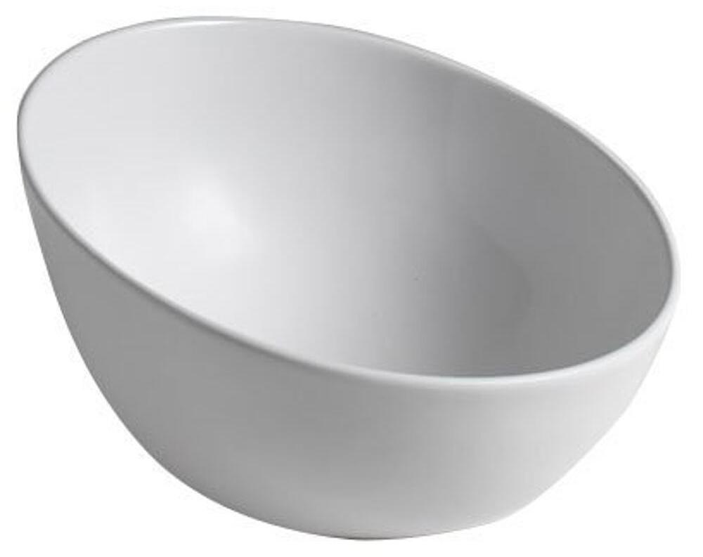 DOME OBLIQUO Keramik-Waschtisch zum Aufsetzen, Ø 44,5cm, Weiß
