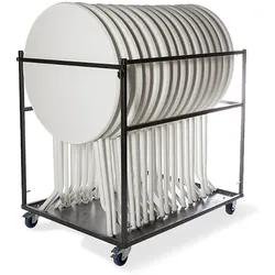 Feros Stehtisch Transportwagen groß, Hammerschlag, 127x97x120cm (BxTxH), T90120