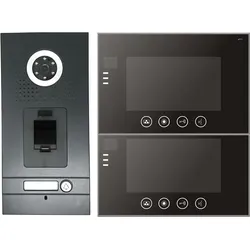 Fingerprint Anthrazit Video-Türsprechanlage VT56 + 2x VT670 mit Sensortasten