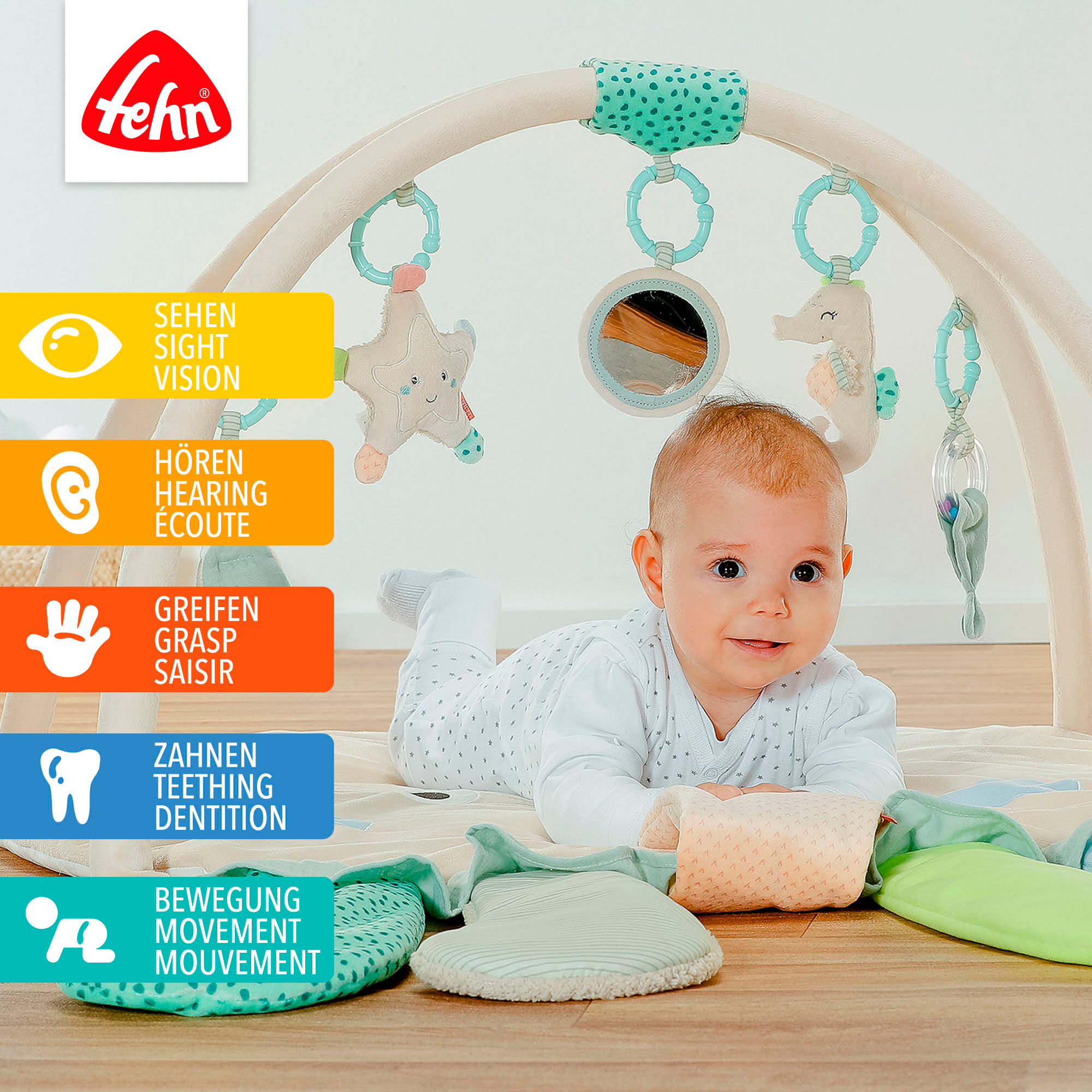 Spielbogen FEHN "Meereskinder, Activity Decke Oktopus", bunt, Spielbögen, Kinder, Spielbogen, mit abnehmbaren Spielzeugen
