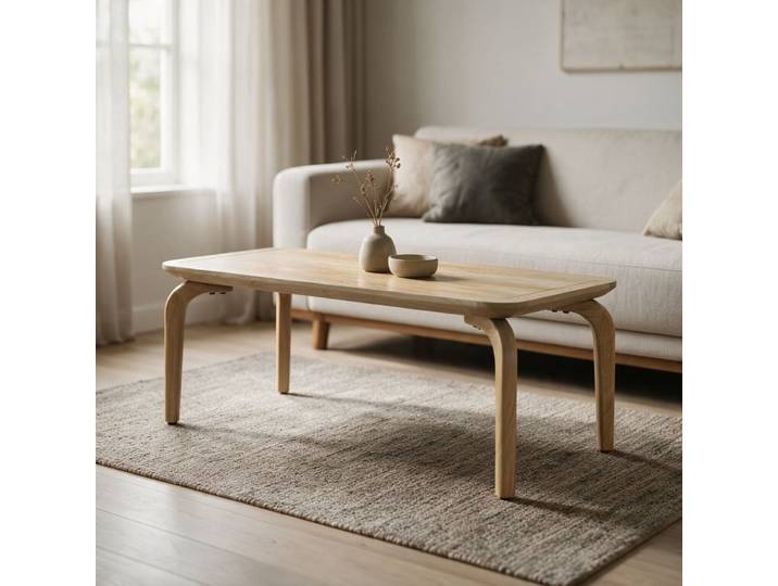 Table basse en bois de manguier massif teinte claire 100cm