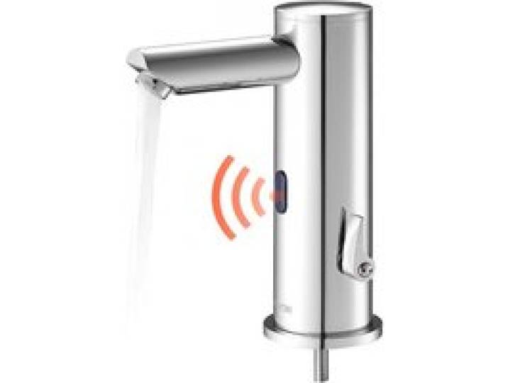 VEVOR berührungsloser Waschtischhahn Sensorhahn Badezimmer, automatische Waschtischarmatur, freihändig einstellbarer Einhebelmischer, batteriebetriebener Wasserhahn gebürstetes Nickelsilber