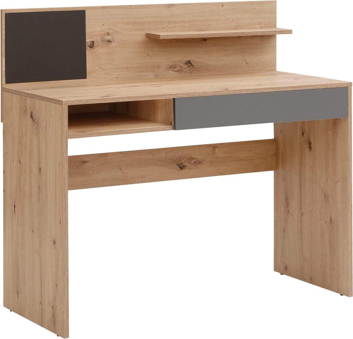 Notio Living Magnet-Bureau - Antraciet Eikenlook - B: 110 cm, H: 76,7 cm, D: 50 cm
