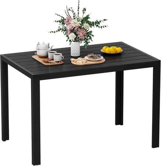 Famanu Gartentisch - Wetterfester WPC - 110x70 cm - Schwarz