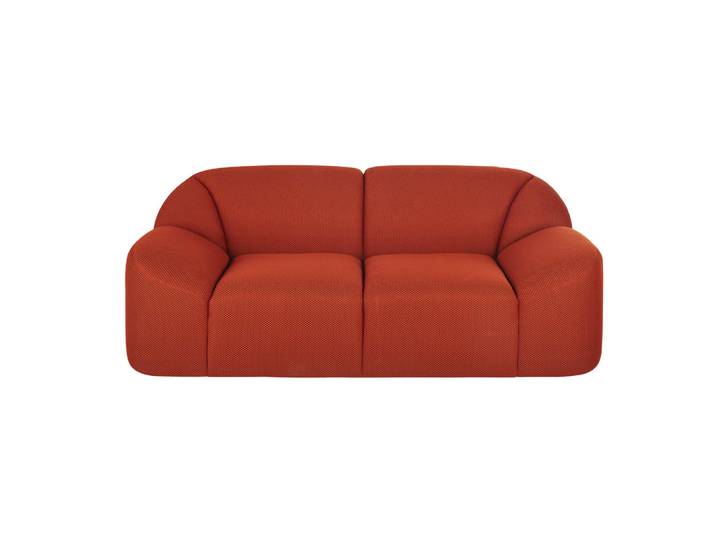 2-Sitzer-Sofa mit Stoffbezug, orange-rot