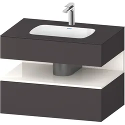 Duravit Collection One Einbauwaschtisch mit Konsolenwaschtischunterbau, 800x550x600mm, Nische Weiß hochglänzend, QA4785022800000, Farbe: graphit supermatt