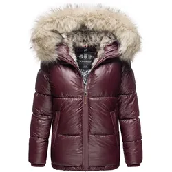 NAVAHOO Damen Winterjacke Warm Gefütterte Steppjacke mit Kunstfellkapuze Tikunaa